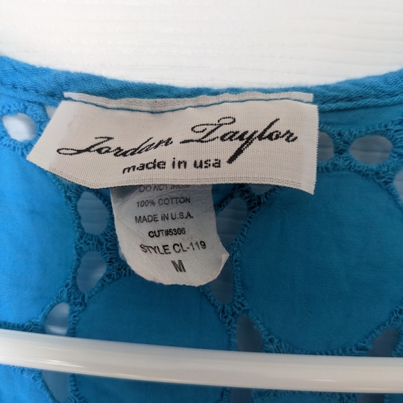 Jordan Taylor Deep Aqua Blue Eyelet Cover-Up Dress - Picture 3 of 3